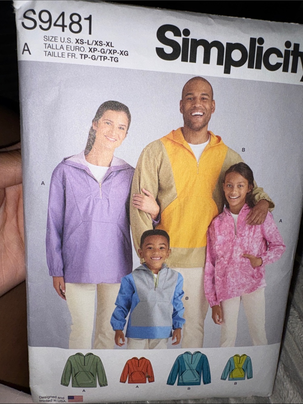 Simplicity S9481 kids/ adult Pullover Hoodie
